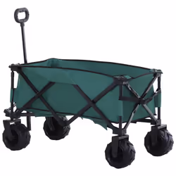 Outsunny Outdoor Cart Folding Cargo Wagon Trailer Beach w/ Handle Green - Additional view 8