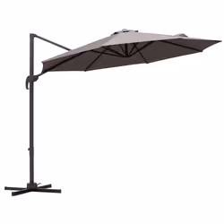 Outsunny 3M Cantilever Parasol Aluminium Garden Umbrella with Crank, Grey - Additional view 8