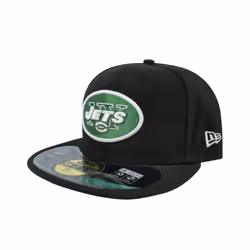New Era Fitted Flat Cap (Unisex Black) - 7 1/4
