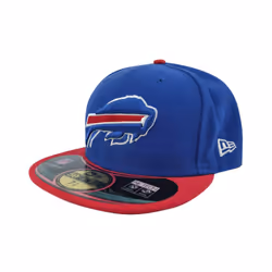New Era Fitted Flat Cap (Unisex Blue)