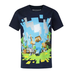 Minecraft Short Sleeved T-Shirt (Boys Blue)