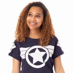 Marvel Short Sleeved T-Shirt (Womens Blue) - XX-Large
