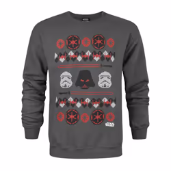 Star Wars Christmas Jumper (Mens Grey) - Medium