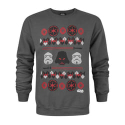 Star Wars Christmas Jumper (Mens Grey) - Large