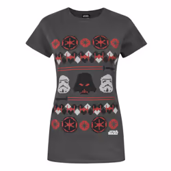 Star Wars Short Sleeved T-Shirt (Womens Grey) - Small