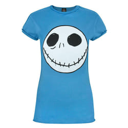 Disney The Nightmare Before Christmas Short Sleeved T-Shirt (Womens Blue) - Large