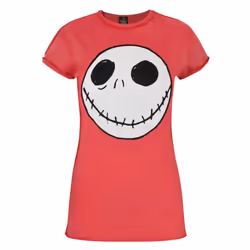 Disney The Nightmare Before Christmas Short Sleeved T-Shirt (Womens Red) - X-Large