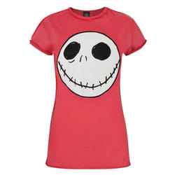 Disney The Nightmare Before Christmas Short Sleeved T-Shirt (Womens Red) - X-Large