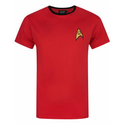 Star Trek Security and Operations Uniform Red James T Kirk Men's Costume T-Shirt - Medium