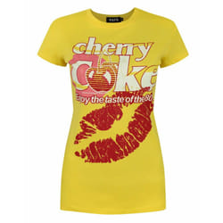 Coca Cola Short Sleeved T-Shirt (Womens Yellow) - Small