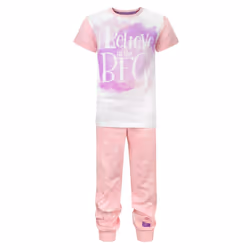 Disney Short Sleeve Long Leg Pyjama Set (Girls Pink) - 7-8 Years