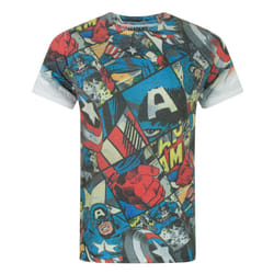 Marvel Short Sleeved T-Shirt (Mens White) - Small