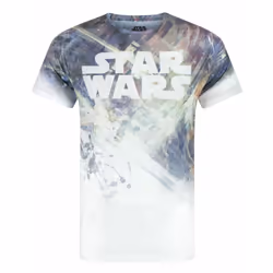 Star Wars Short Sleeved T-Shirt (Mens White) - Small