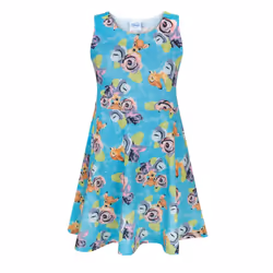 Disney Sleeveless Skater Dress (Girls Blue) - 5-6 Years