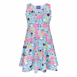 Disney Short Sleeve Skater Dress (Girls Blue) - 5-6 Years