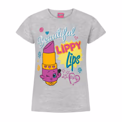 Shopkins Short Sleeved T-Shirt (Girls Grey) - 3-4 Years