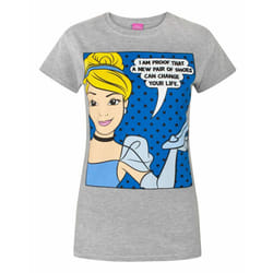 Disney Short Sleeved T-Shirt (Womens Grey) - Medium