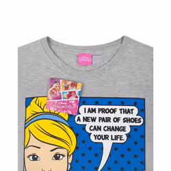 Disney Short Sleeved T-Shirt (Womens Grey) - Large