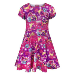 Shopkins Short Sleeve Skater Dress (Girls Pink) - 3-4 Years