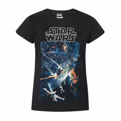 Star Wars Short Sleeved T-Shirt (Girls Black) - 5-6 Years