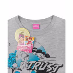 Disney Short Sleeved T-Shirt (Womens Grey) - Medium