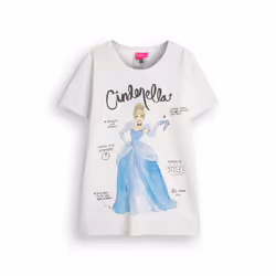 Disney Short Sleeved T-Shirt (Girls White) - 7-8 Years