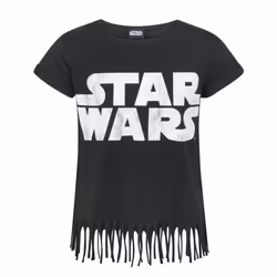 Star Wars Fringe Short Sleeved T-Shirt (Girls Black) - 5-6 Years