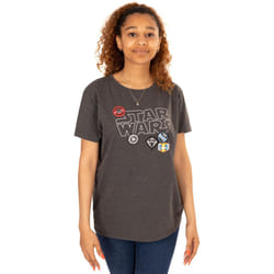Star Wars Short Sleeved T-Shirt (Womens Grey) - X-Large