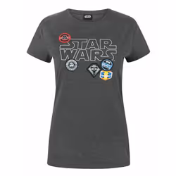 Star Wars Short Sleeved T-Shirt (Womens Grey) - X-Large