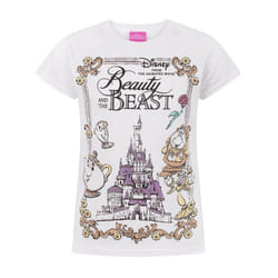 Disney Short Sleeved T-Shirt (Girls White) - 7-8 Years