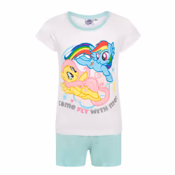 My Little Pony Short Sleeve Short Leg Pyjama Set (Girls White)