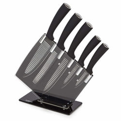 Tower T80706 5 Piece Groove Bladed Knife Set With Acrylic Stand