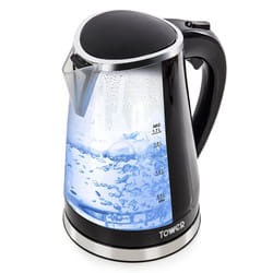 Tower T10012 Colour Changing LED Jug Kettle, 2200 W, 1.7 Litre, Black