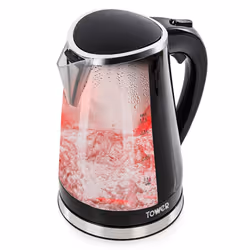 Tower T10012 Colour Changing LED Jug Kettle, 2200 W, 1.7 Litre, Black
