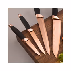 Tower T81532RD Damascus Knife Set | Rose Gold & Black Kitchen Knives
