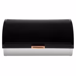 Tower Linear Roll Top Bread Bin Fresh Storage - Stainless Steel, Black/Rose Gold