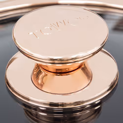 Tower 3pc Linear Non-Stick Saucepan Set | Black & Rose Gold Aluminium Pans - Additional view 4
