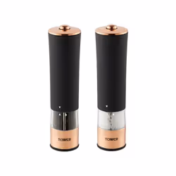 Tower T847003RB Electric Salt & Pepper Mill Set - Rose Gold - Black