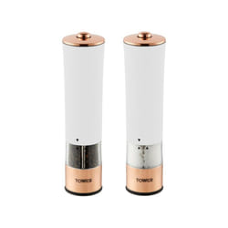 Tower T847003RB Electric Salt & Pepper Mill Set - Rose Gold - White