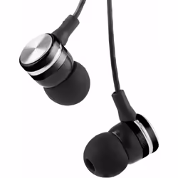 Akai A58049JB Noise Isolating In-Ear Silicone Headphones Steel Finish
