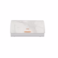 White Marble Rose Gold Roll Top Bread Bin, Stainless Steel,
