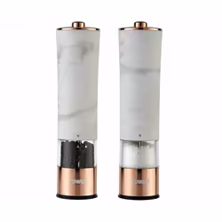 Tower Electric Salt And Pepper Mills - White & Rose Gold