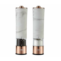 Tower Electric Salt And Pepper Mills - White & Rose Gold