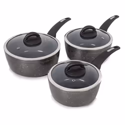 Tower T81212 Saucepan Set, Cerastone, Graphite, 3 Piece