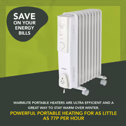 Warmlite heating WL43004YW electric space heater Indoor White 2000 W Oil electric space heater - Additional view 4