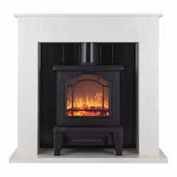Warmlite heating WL45037W, Fireplace suite, Closed, Electric, Black, Indoor, Rectangular