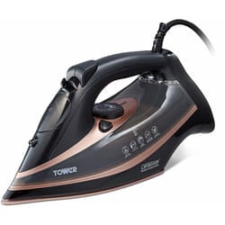 Tower T22013 CeraGlide Steam Iron, Ceramic Sole Plate, Rose Gold/Black