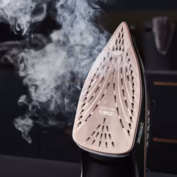 Tower T22013 CeraGlide Steam Iron, Ceramic Sole Plate, Rose Gold/Black