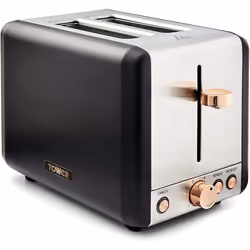 Black & Rose Gold Cavaletto 2 Slice Toaster, 6 Browning Settings