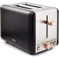 Black & Rose Gold Cavaletto 2 Slice Toaster, 6 Browning Settings